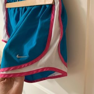 Small Nike Running Shorts Blue with White and Pink